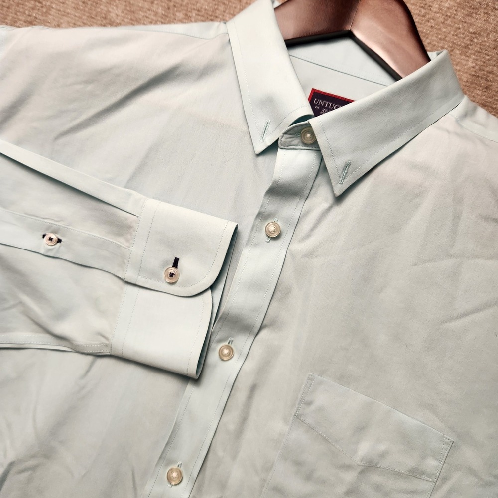 UNTUCKit Button Down Shirt Mens XXLβ Light Blue Wrinkle Free Cotton Long Sleeve
